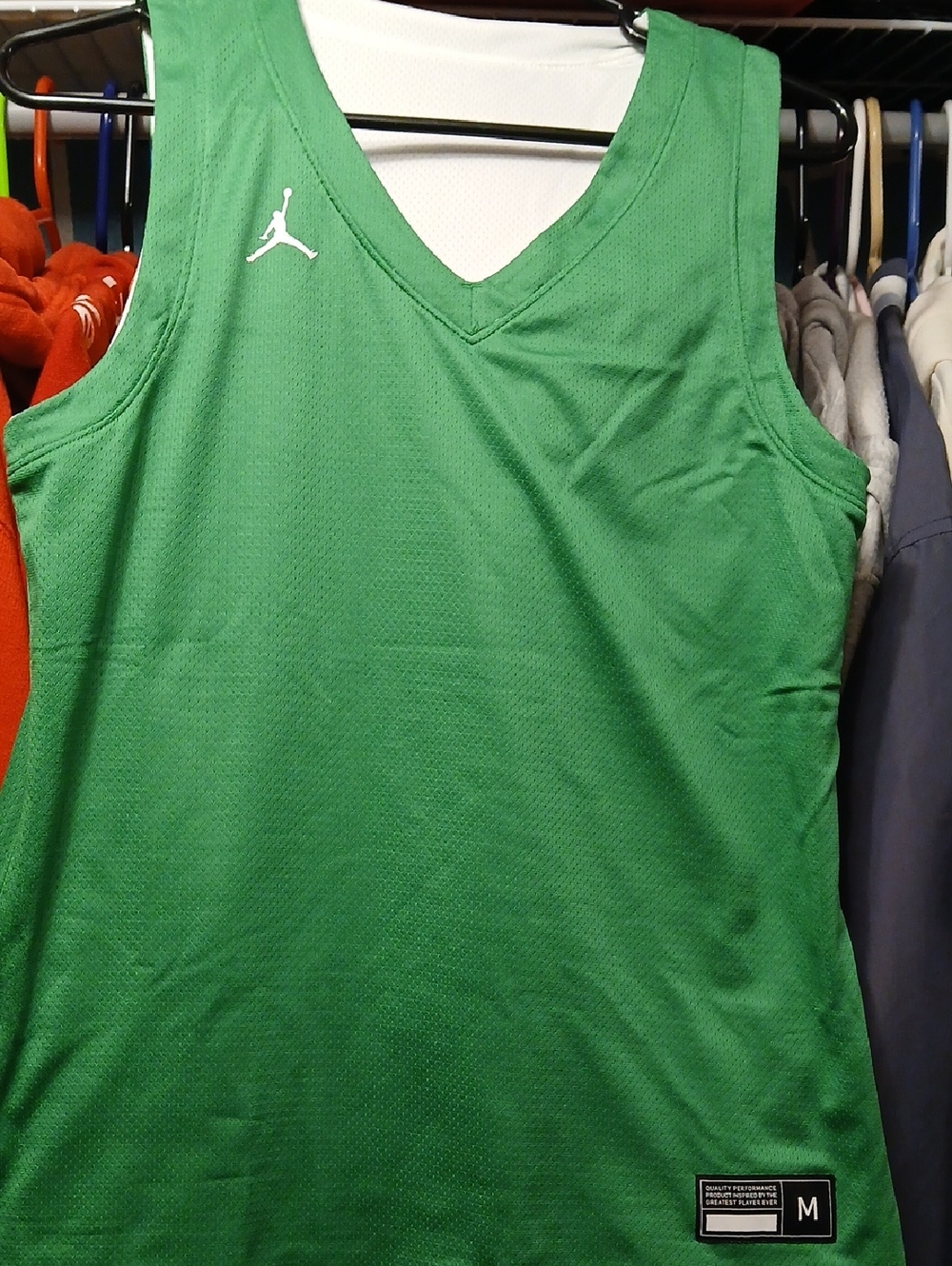 Reversible Jordan White&green Basketball Jersey